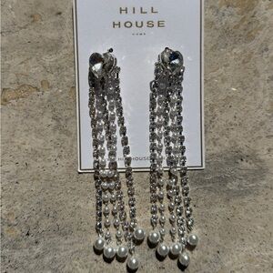 Hill House Heart Crystal and Pearl Dangle Earrings